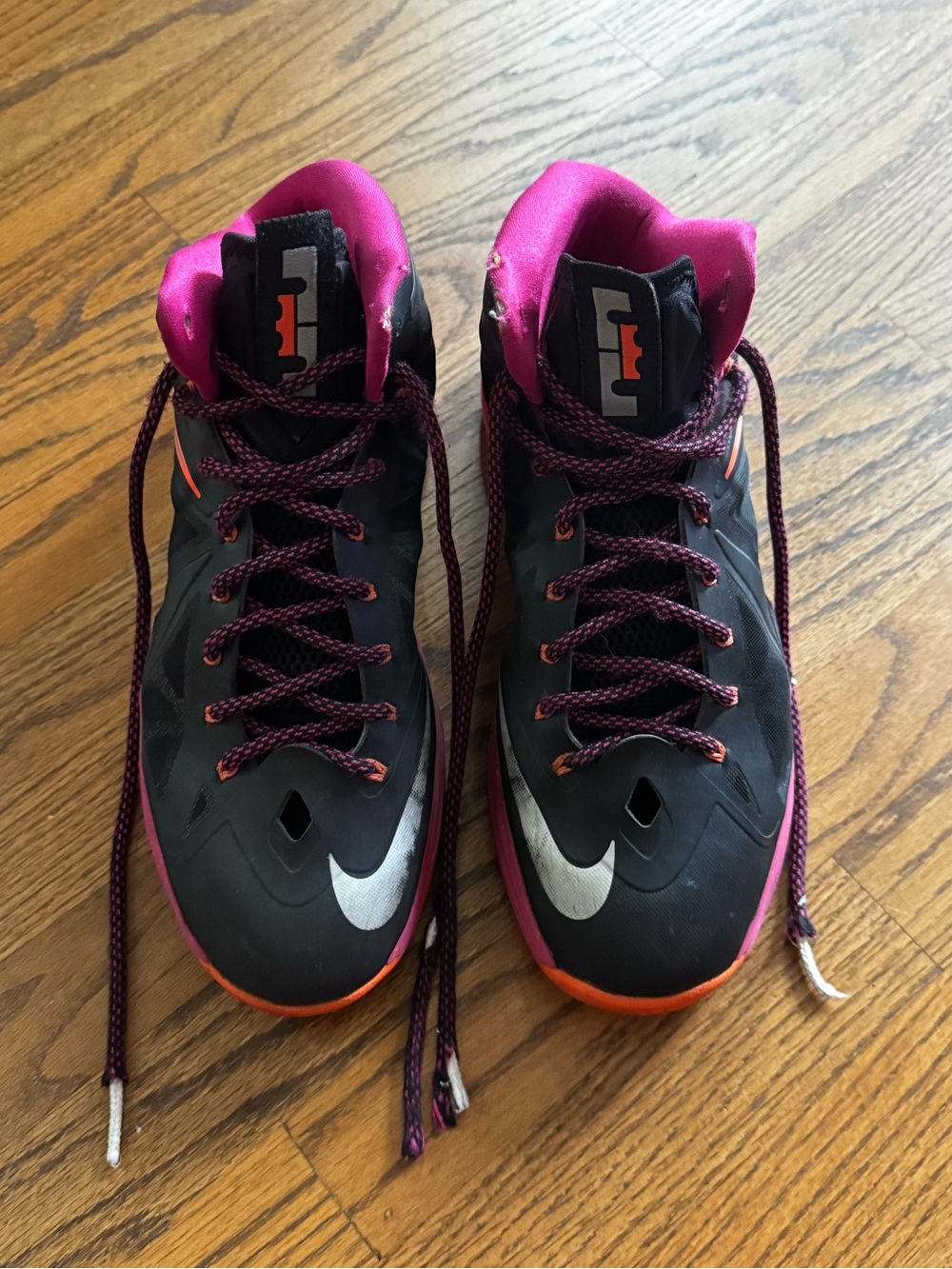 Nike Men's Black LeBron X Athletic Shoes